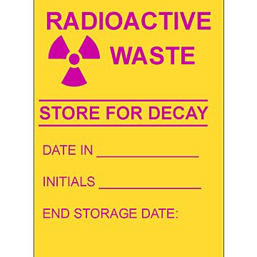 Radioactive Waste- Store for Decay Label - 320 per roll