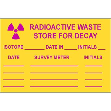 Radioactive Waste- Store for Decay Label - 240 per roll