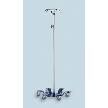 Blickman 4 Hook Stainless Steel IV Stand (6 Legs)