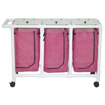 Triple Bag PVC Hamper with Zipper Front