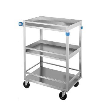 Medium Duty 3 Shelf Cart with Guard Rail