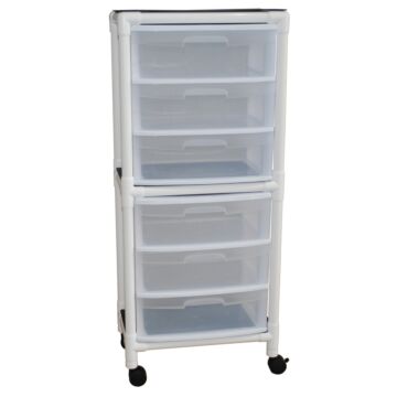 MRI PVC Universal Storage Cart - 6 Drawer