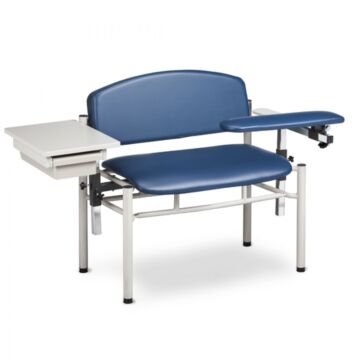 Extra-Wide, Padded, Blood Draw Chair w/ Padded Flip Arm and Drawer