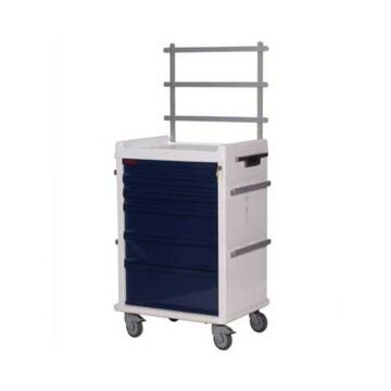 MRI-Conditional Six Drawer Anesthesia Cart Key Lock Specialty Package