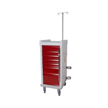 MRI-Conditional Narrow Seven Drawer Emergency Cart Breakaway Lock Specialty Package