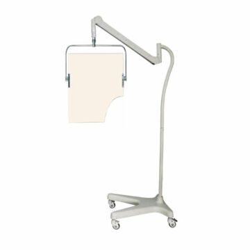 Square Arm Overhead Lead Acrylic Mobile Barrier With Torso Cutout