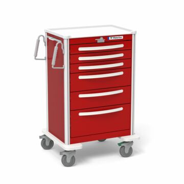 6-Drawer X-Tall Emergency Cart - Aluminum