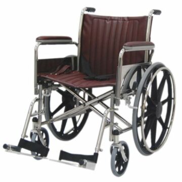 20” Wide Non-Magnetic MRI Wheelchair w/ Detachable Footrests