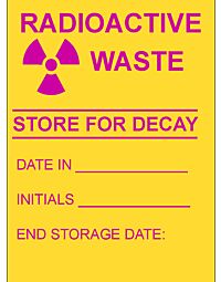 Radioactive Waste- Store for Decay Label - 320 per roll