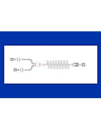 CT Colied Y-Connecting Tube with Two Female Check Valves - 150 cm