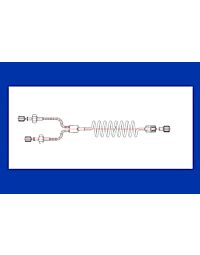 CT/ MRI Coiled Y-Connecting Tube with two female check valves 96"