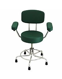 MRI Non-Magnetic Adjustable Stool with rubber tips, backrest and arms (15 - 21 in.)