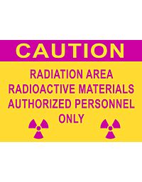 Caution Radiation Area Radioactive Materials Authorized Personnel Only Sign 14 x 10