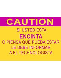 Caution Sign, If you are Pregnant in Spanish 14x10