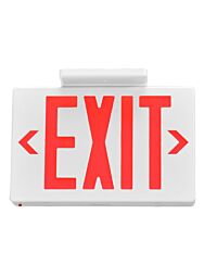 LED Exit Sign, Red Letters, Universal Mount, White, 1 or 2 Sides