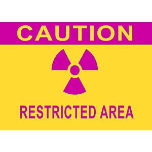 Caution Restricted Area Sign 14 x 10